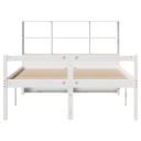  Seng med bokhylle uten madrass hvit 140x190 cm heltre furu 8721158607966