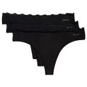 Calvin Klein Truser 3P Lace Thongs Svart polyamid Medium Dame
