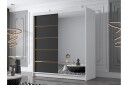 Chavez Garderobe med Speil 180x215 cm - Svart/Hvit