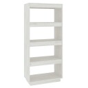 vidaXL Bokhylle/romdeler hvit 60x35x135 cm heltre furu