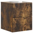  Vegghengt Nattbord med skuff 2 pcs Røkt Eik 33 x 34,5 x 40 cm