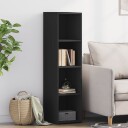  Hylle svart 30x41x124 cm konstruert tre