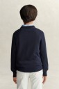 Gant Kids Shield Cotton Crew Neck Sweater   EVENING BLUE   176