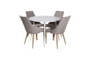 Venture Home Plaza Spisegruppe 100 cm Rund med 4 Leone stoler Lys grå