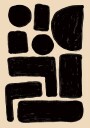 Posterbox Abstract Black Shapes Plakat Plakat / 40x50cm