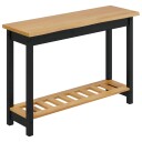 VidaXL Konsollbord med hylle EKAI Svart 112 x 35 x 76 cm Heltre furu