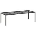 Hage spisebord svart 250x100x75 cm polyrotting