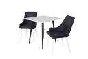 Venture Design Polar & Plaza spisegruppe Hvit/svart 2 st stoler & bord 75 x 75 cm
