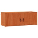 vidaXL Veggskap med dør 2 pcs Vokset Brun 80 x 30 x 30 cm Massiv furu