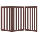 Vidaxl Hundeport Sammenleggbar 3 Paneler Brun 150 cm Poppeltre