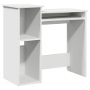 Skrivebord med hyller hvit 84x40x78 cm konstruert tre