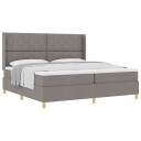  Box Spring Seng med Madrass Taupe 200x200 cm Stoff