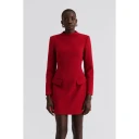 Malina Leanna High Neck Mini Dress   Red   36