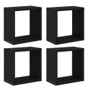  Vegghyller 4 pcs Svart eik 26 x 15 x 26 cm Konstruert tre