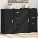  Skjenker 2 stk svart 59x39x80 cm konstruert tre