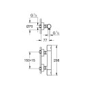 GROHE GROTHERM 1000 COSMOPOLITAN DUSJTERMOSTAT BØRSTET HARD GRAFITT