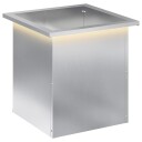 vidaXL Hageplantekasse med LED Sølv 40 x 40 x 40 cm Galvanisert stål