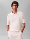 Calvin Klein Ss Textured Cotton Polo Sweater   Cream   XXL