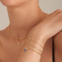 Ania Haie, Armbånd i forgylt 925 sølv med lenkedetalj og zirkonia