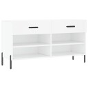 vidaXL Skobenk hvit 102x35x55 cm konstruert tre