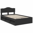  Sengestamme med hodegjerde Svart 120 x 190 cm Massiv furu