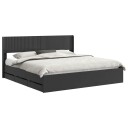 vidaXL Sengramme med oppbevaring og hodegavl Svart 180 x 200 cm
