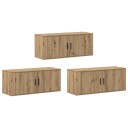  Veggmontert TV hylle sett 3 pcs Artisan Eik 100 x 34,5 x 40 cm