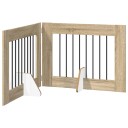 Vidaxl Foldbar Hundegitter Med Stativer 2 Stk. Sonoma Eik 160.5 cm