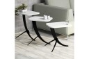 Hovdane Settbord 45 cm 3 Bord - Hvit/Svart