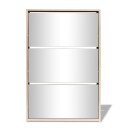 vidaXL Skoskap 3 h?yder speil eik 63x17x102,5 cm