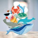 Tender Leaf Display Shelf with 10 Wooden Animals Ocean TL8479