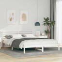  Sengestamme med hodegjerde Hvit 160 x 210 cm Heltre furu