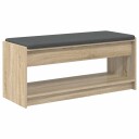 vidaXL Gangbenk med pute med hylle Sonoma eik 103 x 38 x 45 cm