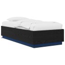 vidaXL Sengestativ med LED Svart eik 80 x 200 cm Konstruert tre