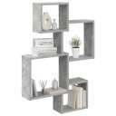 vidaXL Veggcube hyller Veggmontert Betonggrå 64 x 13,5 x 91,5 cm