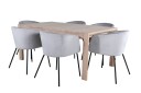 Venture Home Slider Matgruppe Forlengningsbar 170 cm Rektangulær med 6 Berit stoler Sort