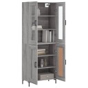 vidaXL Highboard grå sonoma 69,5x34x180 cm konstruert tre 8720845477653