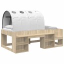 Sengestamme med tunnel 3 pcs Sonoma eik og hvit Konstruert tre