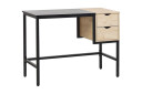Skrivebord Bewehn 100 cm med Oppbevaring 2 Skuffer   Svart/Lyst Tre