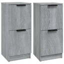 vidaXL Skjenker 2 stk grå sonoma 30x30x70 cm konstruert tre
