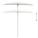 vidaXL Halvrund parasoll med stang 180x90 cm sand