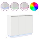  Sideboard med LED Hvit 90x32x75 cm Laget av tre