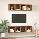  TV benksett 2 pcs Gammelt tre 37 x 37 x 142.5 cm Konstruert tre