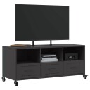  TV-benk svart 100,5x39x43,5 cm kaldvalset stål 846692