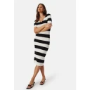 ONLY Onlruth V-Neck Dress Black Stripes:Cloud M