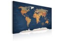 Tavle World Map: Ink Oceans 120X80 Artgeist sp. z o. o.