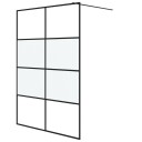 vidaXL Dusjvegg svart 140x195 cm halvfrostet ESG-glass
