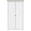 vidaXL Garderobe BODO hvit og brun 101x52x176,5 cm heltre furu