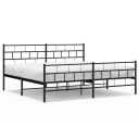 vidaXL Sengeramme i metall med hode- og fotgavl svart 183x213 cm 8721012188839