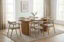 Ronja spisestol i metall med stoffsete   Beige/eik